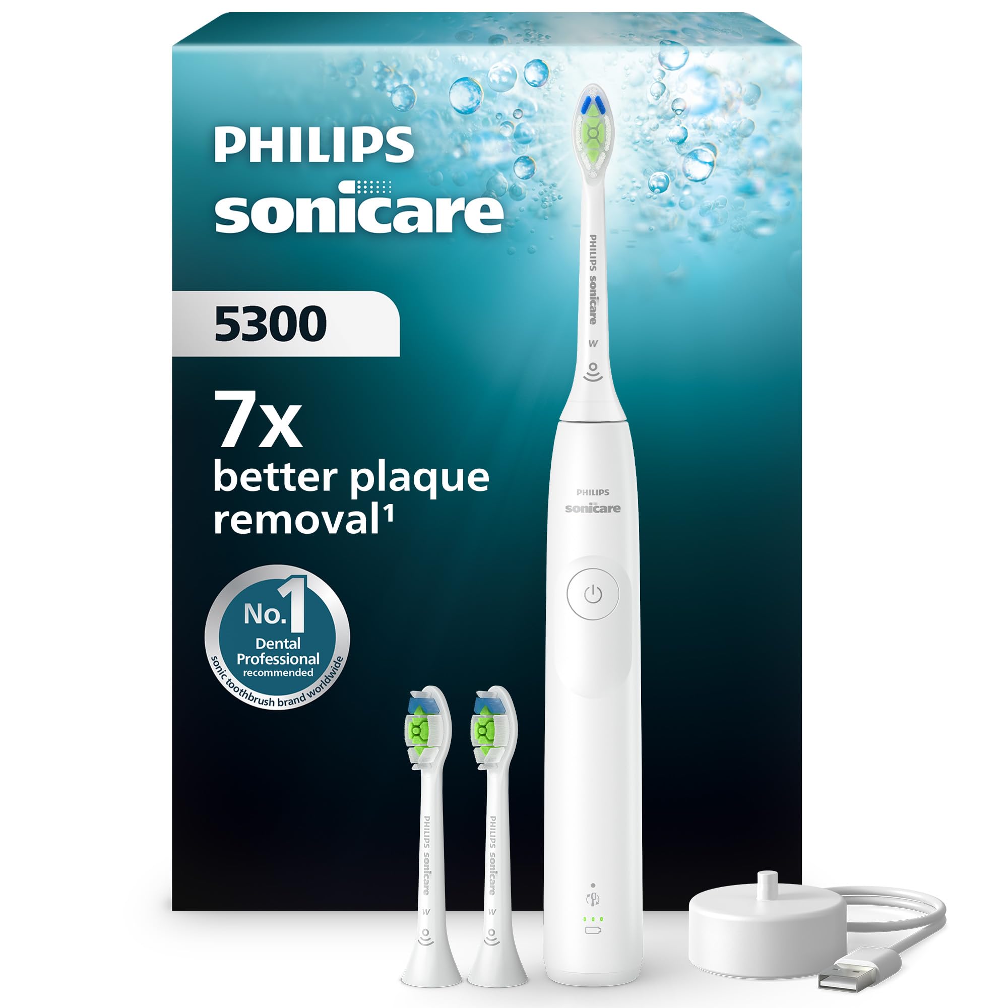 Philips Sonicare 5300 Electric Toothbrush, Sonic Toothbrush with 2
